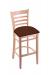 Holland's Hampton #3140 Barstool with Back in Natural Wood and Rein Adobe Seat Cushion