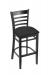 Holland's Hampton #3140 Barstool with Back in Black Wood and Black Seat Cushion