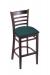 Holland's Hampton #3140 Barstool with Back in Dark Cherry Wood and Teal Seat Cushion
