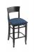 Holland's #3160 Hampton Bar Stool in Black Wood and Blue Seat Cushion