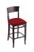 Holland's #3160 Hampton Bar Stool in Dark Cherry Wood and Red Seat Cushion
