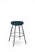 Amisco's Nox Backless Silver Swivel Bar Stool with Blue Round Seat Cushion