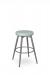 Amisco's Nox Backless Silver Swivel Counter Stool with Green Seat Cushion