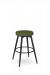 Amisco's Nox Backless Swivel Bar Stool in Black Metal and Green Seat Cushion