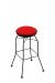 Holland's 3020 Backless Swivel Barstool in Black Metal Finish and Red Vinyl Seat