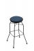 Holland's 3020 Backless Swivel Barstool in Black Metal Finish and Blue Vinyl Seat