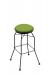 Holland's 3020 Backless Swivel Barstool in Black Metal Finish and Green Vinyl Seat