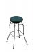 Holland's 3020 Backless Swivel Barstool in Black Metal Finish and Blue Fabric Seat