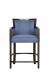 Fairfield Chair Albany Wood Bar Stool with Arms in Blue Fabric - Front View