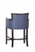 Fairfield Chair Albany Wood Bar Stool with Arms in Blue Fabric - Back View
