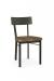 Amisco's Lauren Industrial Modern Dining Chair with Screws on Metal Back and Wood Seat