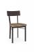 Amisco's Transitional Metal Dining Chair with Wood Seat