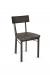 Amisco's Lauren Side Chair with Wood Seat and Metal Frame