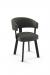 Amisco's Grissom Upholstered Dining Chair with Arms and Curved Backrest