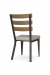 Amisco's Dexter Industrial Dining Chair with Wood Slat Back, Metal Frame, and Seat Cushion - Back View