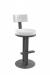 Amisco's Empire Swivel Stool with White Upholstery and Black Base