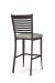 Amisco's Edwin Stationary Transitional Espresso Bar Stool with Ladder Back Design - Back View
