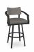 Amisco's Jonas Upholstered Swivel 30" Inch Barstool with Arms in Gray