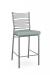 Amisco's Crescent Modern Zig Zag Bar Stool in Silver and Seafoam Green