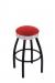 Holland's C8B3C Classic Retro Backless Swivel Bar Stool in Red Seat Cushion