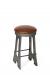 Wesley Allen's Detroit Industrial Backless Stool with Metal Base and Round Cushion Seat