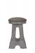 Wesley Allen's Detroit Backless Industrial Bar Stool in Silver Metal and Brown Seat Cushion - Side View