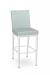 Amisco's Melrose Modern White Metal Bar Stool with Green Seat and Back Fabric