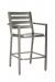 Woodard's Palm Coast Outdoor Ladder Back Stationary Bar Stool in Silver with Arms