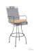 Woodard's Briarwood Outdoor Swivel Bar Stool with Arms shown in Textured Black finish and Seat Cushion