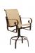 Woodard's Belden Outdoor Swivel Stool with Arms and Sling on Back and Seat