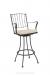 Woodard's Aurora Swivel Outdoor Bar Stool with Arms and Seat Cushion in Sand Color