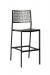 Woodard's New Century Outdoor Textured Black Bar Stool with Back