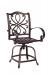 Woodard's Holland Outdoor Cast Aluminum Swivel Counter Stool with Arms and Scroll Back Design