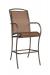 Woodard's Rivington Stationary Aluminum Bar Stool with Curved Arms and Strap Cushioning