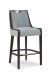 Fairfield's Anthony High-End Wood Upholstered Bar Stool with Blue Seat and Back Cushion