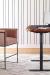 Fairfield's Nolita Ultra Modern Bar Stool with Curved Back in Apricot Fabric and Bronze Metal