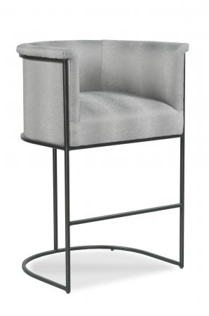 Fairfield's Nolita Modern Upholstered Barstool with Curved Back and Arms in Bronze finish
