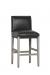 Fairfield's Roxanne Black Leather Bar Stool with Low Back and Wood Base