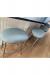 Wesley Allen's Canton Backless Oval Seat Bar Stool in Silver and Blue