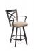 Wesley Allen's Edmonton Swivel Bar Stool with Arms in Brown Metal Finish