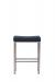 Wesley Allen's Seattle Brushed Silver Stainless Steel Backless Saddle Bar Stool with Blue Seat Cushion - Front View