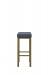 Wesley Allen's Seattle Backless Saddle Stool in Brass Bisque Metal Finish with Blue Vinyl Cushion - Side View