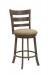 Wesley Allen's Hayward Swivel Barstool with Curved Ladder Back and Seat Cushion