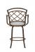 Wesley Allen's Boston Bronze Swivel Bar Stool with Lattice Back and Arms - Back View