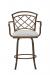 Wesley Allen's Boston Bronze Swivel Bar Stool with Lattice Back and Arms - Front View