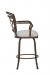 Wesley Allen's Boston Bronze Swivel Bar Stool with Lattice Back and Arms - Side View