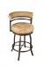 Wesley Allen's Atlanta Swivel Bar Stool with Curved Padded Back and Round Seat Cushion