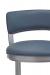 Wesley Allen's Bali Modern Silver Low Back Bar Stool with Blue Seat Back Cushion - Close Up