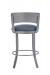 Wesley Allen's Bali Modern Silver Low Back Bar Stool with Blue Seat Back Cushion - Back View