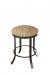 Wesley Allen's Bali Metal Backless Swivel Stool with Round Seat Cushion